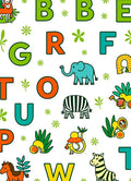 Playful Jungle Alphabet Safari Animals Rug