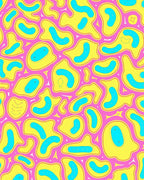 Whimsical Pink Abstract Blob Meadow Rug