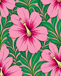 Pink Hibiscus Floral Tropical Rug
