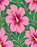 Pink Hibiscus Floral Tropical Rug