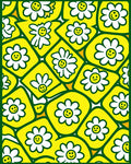 Happy Yellow Daisy Mosaic Rug