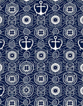White Anchor Nautical Medallion Rug