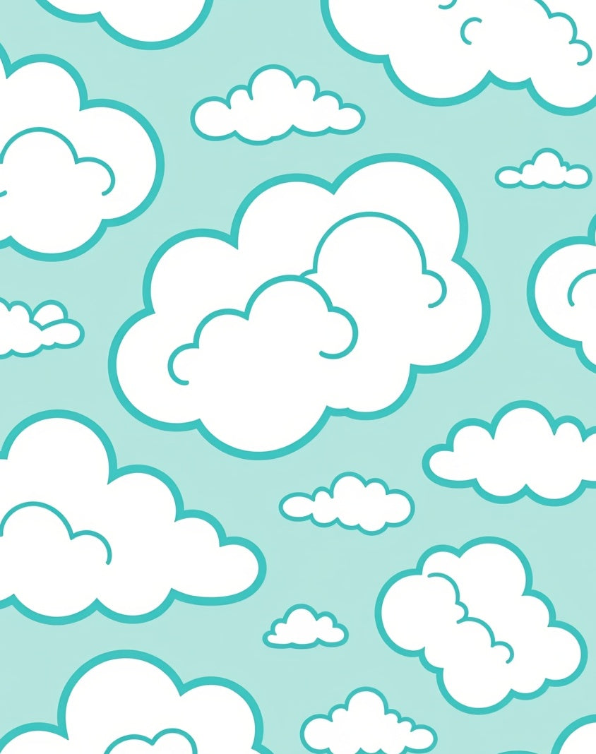 Sky Blue Fluffy Clouds Rug