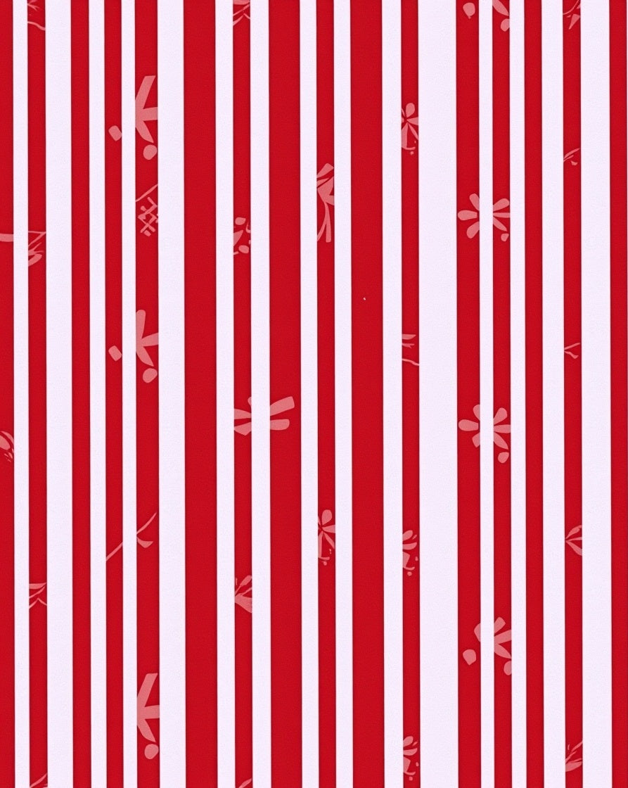 Red White Stripe Dragonflies Rug