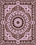 Soft Pink Ornamental Sunburst Mandala Rug