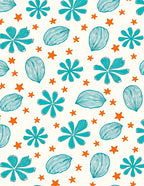 Teal Starburst Bean Meadow Rug