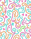 Colorful Braided Alphabet Swirls Rug