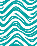 Teal Abstract Wavy Stripe Rug