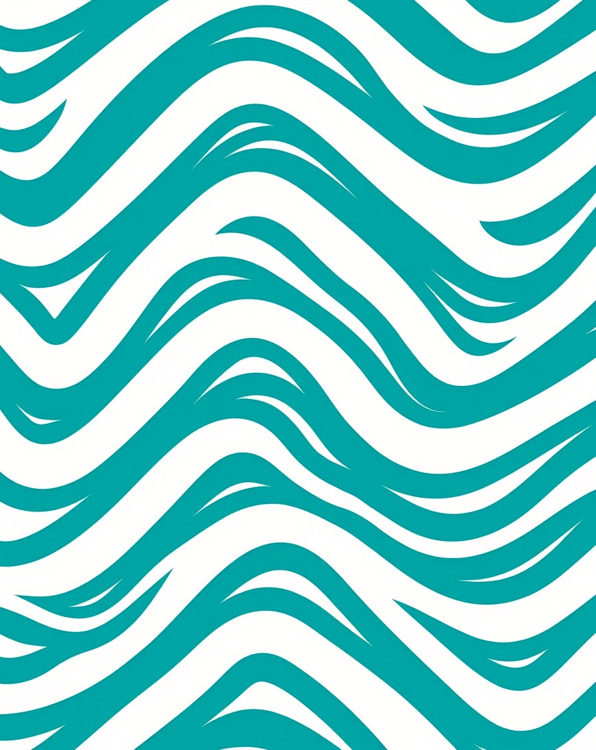 Teal Abstract Wavy Stripe Rug