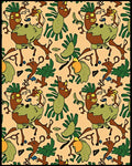 Whimsical Brown Giraffe Tropical Foliage Rug