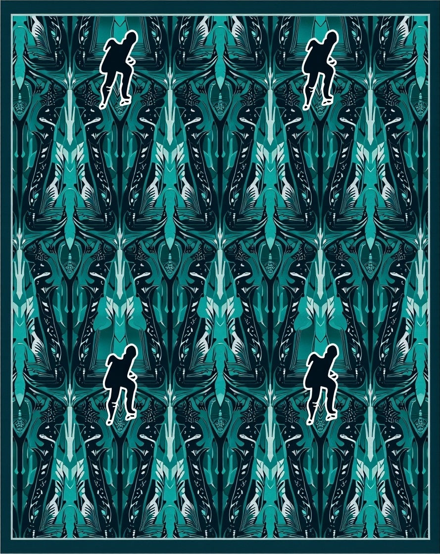 Jade Abstract Human Silhouette Runner Rug