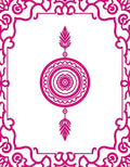 Ornate Pink Medallion Feather Rug