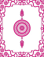 Ornate Pink Medallion Feather Rug