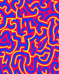 Vivid Blue Yellow Swirl Abstraction Rug