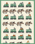 Safari Animals Train Collection Rug
