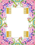 Art Nouveau Pink Floral Gilded Frame Rug