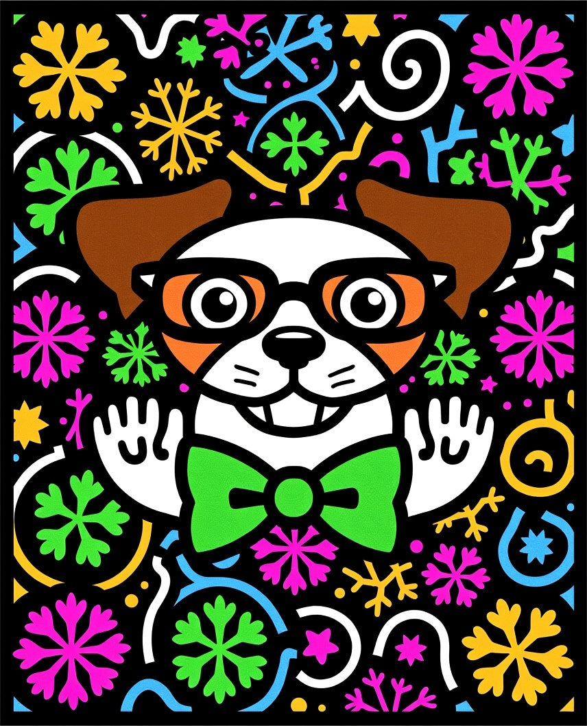 Happy Dog Festive Snowflakes Medallion Rug