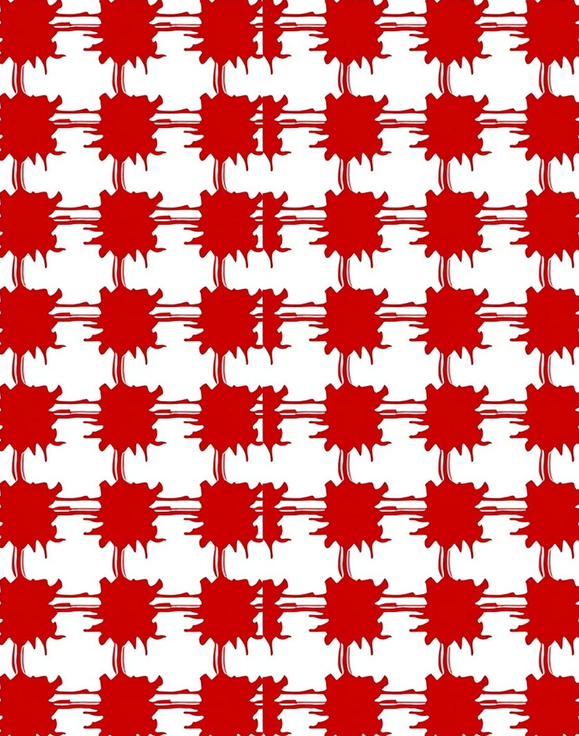 Crimson Plaid Splatter Rug