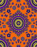 Vibrant Orange Floral Mandala Rug