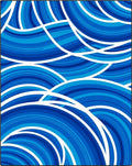 Bold Blue Abstract Swirl Rug