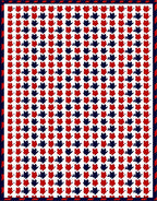 Classic Red Blue Houndstooth Check Rug