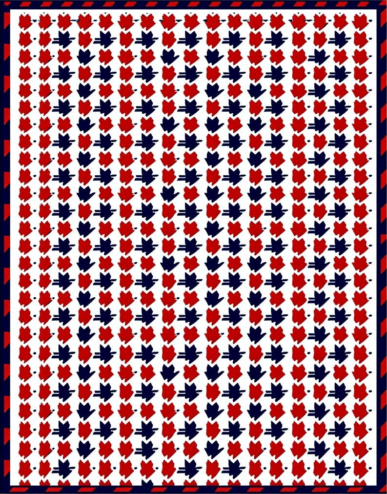 Classic Red Blue Houndstooth Check Rug