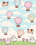 Whimsical Animals Hot Air Balloon Sky Rug