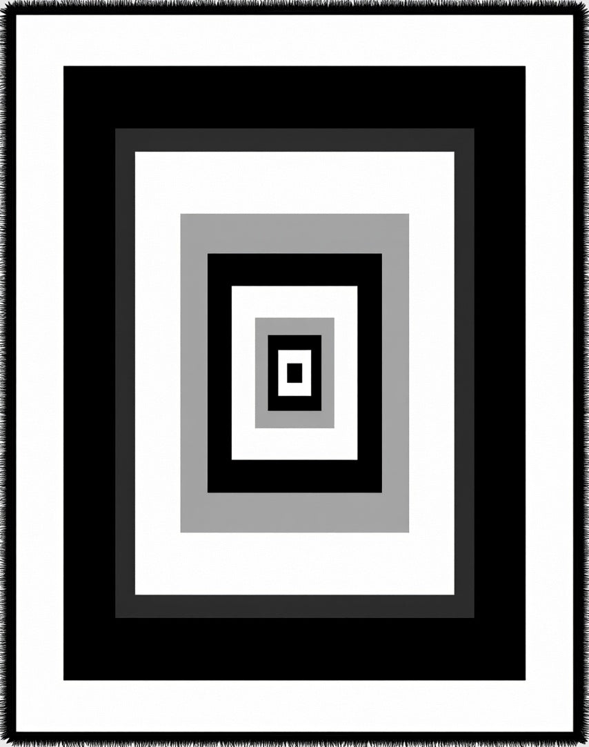 Monochromatic Nested Squares Illusion Rug