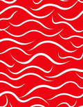 Crimson White Flowing Wave Rug