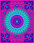 Vibrant Magenta Teal Mandala Bloom Rug