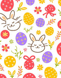 Whimsical Easter Bunny Egg Flower Meadow Rug