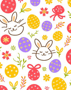 Whimsical Easter Bunny Egg Flower Meadow Rug