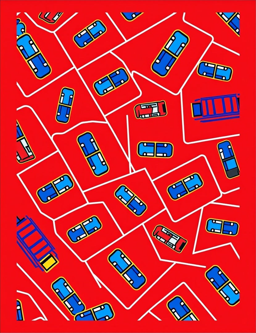 Bold Red Capsule Collage Rug
