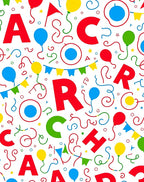 Joyful Alphabet Balloons Party Confetti Rug