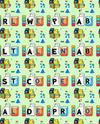 Colorful Alphabet Blocks Repeating Layout Rug