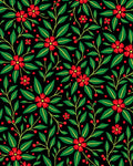 Red Blooming Branches Berry Accents Rug