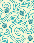 Coastal Blue Seashell Swirls Rug