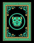 Emerald Mint Dog Portrait Frame Rug