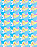 Playful Yellow Cloud Abstract Shapes Rug