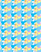 Playful Yellow Cloud Abstract Shapes Rug