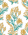 Teal Gold Branch Blossom Repeating Rug