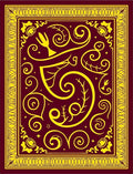 Crimson Yellow Ornate Floral Swirls Rug