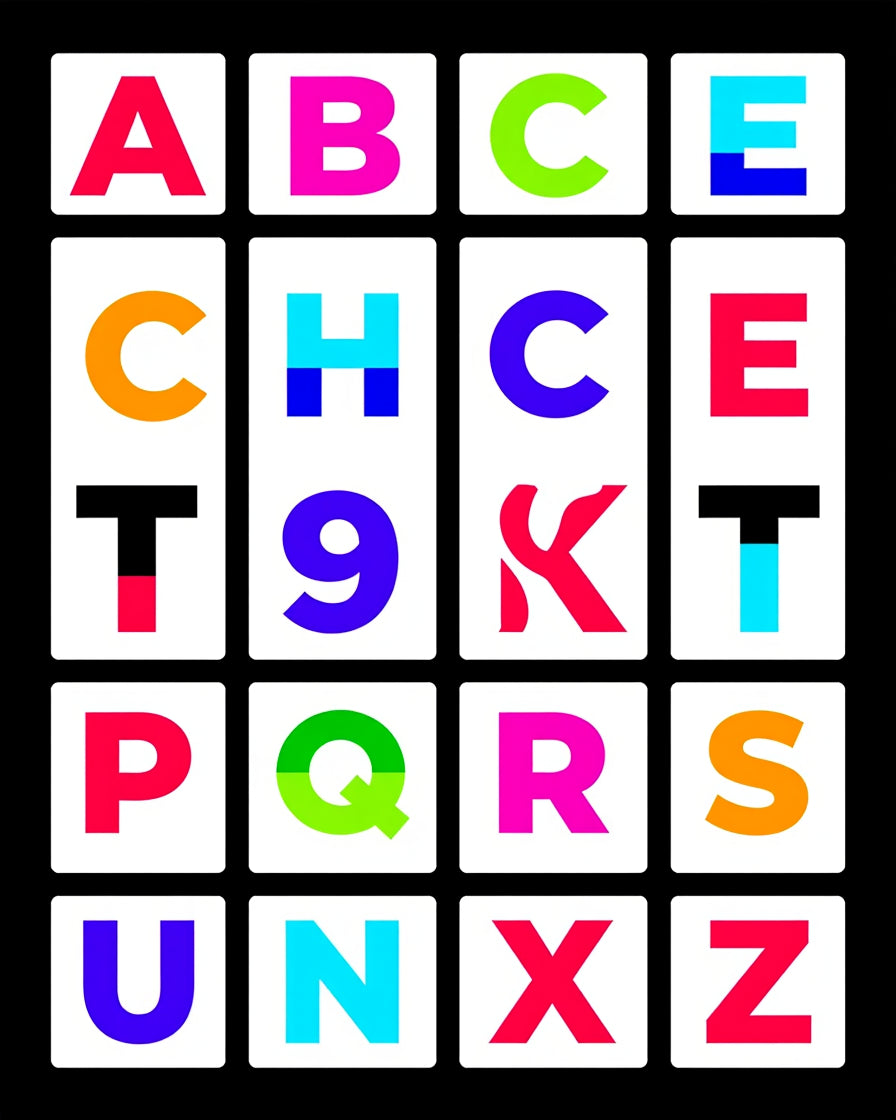 Modern Alphabet Grid Rug