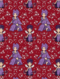Red Purple Anime Whimsical Characters Rug