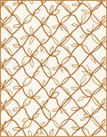 Organic Lattice Brown Leaf Vine Rug