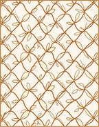 Organic Lattice Brown Leaf Vine Rug