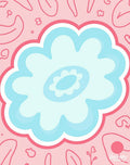 Soft Pink Blue Abstract BlossomRug Rug