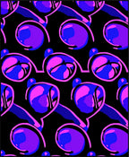 Vibrant Pink Blue Swirl Graphic Rug