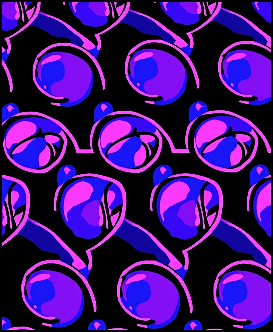 Vibrant Pink Blue Swirl Graphic Rug
