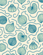 Aqua Botanical Swirl Garden Rug